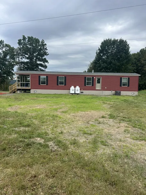 Camp exterior at its offsite viewing location, side view
