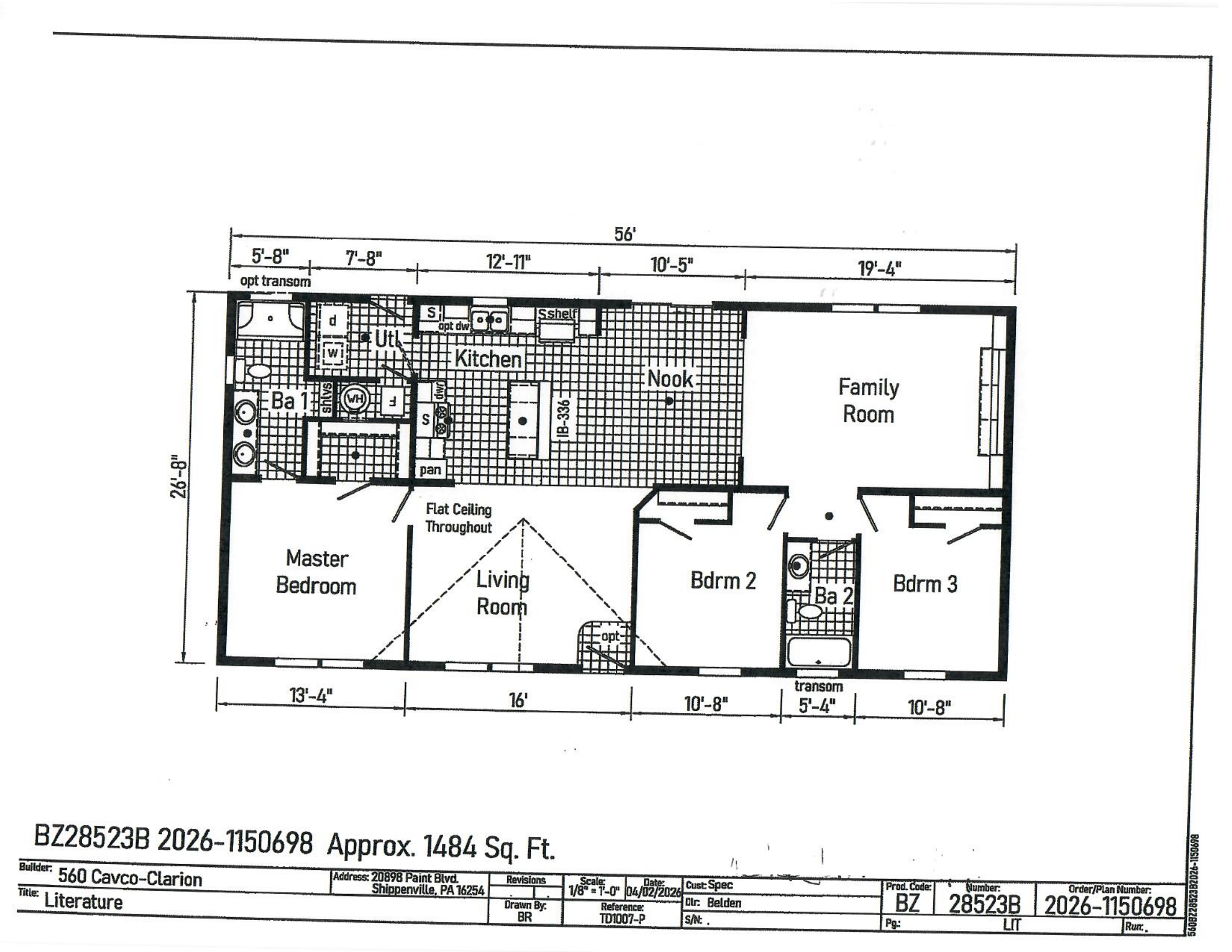 Hogancamp 3-bedroom, 2-bathroom floorplan