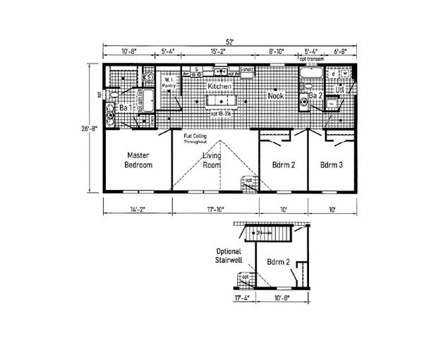 Super Bee 3-bedroom, 2-bathroom floorplan