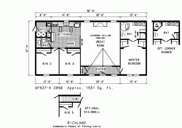 Commodore Richland Ranch gf527a Floor Plans